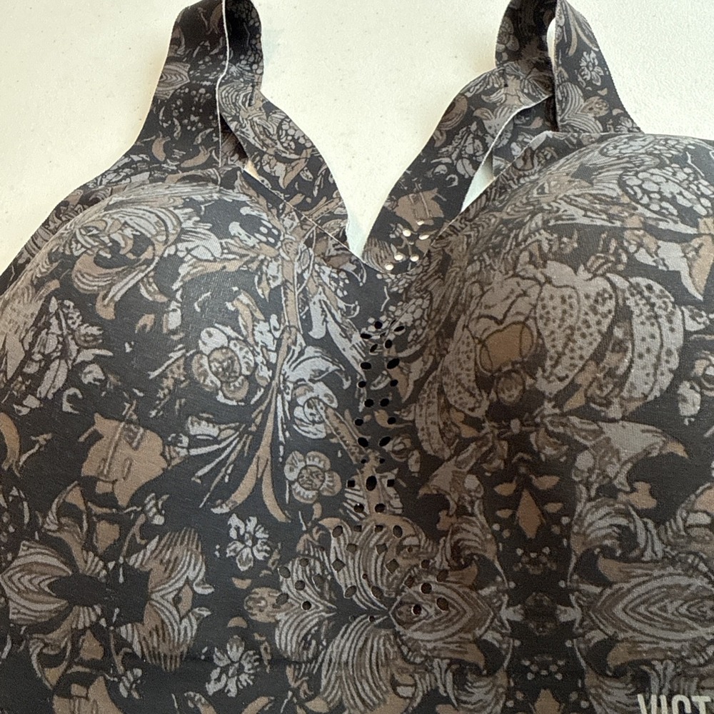 victoria secret Victoria Sport Bra Angel Max Sz 32D Paisley Floral Black - Picture 4 of 9